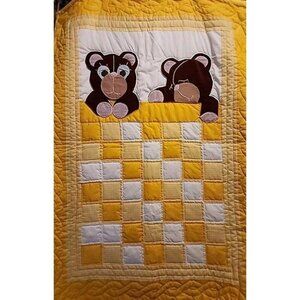 Handmade Baby/Toddler quilt Bears With Care Bears Backing 50x36